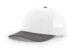 Richardson 112 trucker hat with white front panels, charcoal mesh, and matching visor – blank cap for custom patches or branded logos