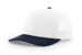 Richardson 112 trucker hat with white front panels, navy mesh, and matching navy visor – blank hat for custom logo or embroidery