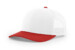 Richardson 112 trucker hat in white front with red mesh and visor – blank cap for custom patch or embroidery