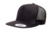Yupoong 6006 Flat Bill Trucker Black Hat