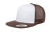 Yupoong 6006 Flat Bill Trucker Brown White Brown Hat