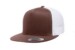 Yupoong 6006 Flat Bill Trucker Brown White Hat