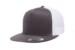 Yupoong 6006 Flat Bill Trucker Charcoal White Hat