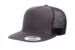 Yupoong 6006 Flat Bill Trucker Charcoal Hat