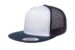 Yupoong 6006 Flat Bill Trucker Navy White Navy Hat