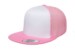 Yupoong 6006 Flat Bill Trucker Pink White Pink Hat