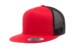 Yupoong 6006 Flat Bill Trucker Red Black Hat