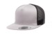 Yupoong 6006 Flat Bill Trucker Silver Black Hat