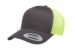 Yuppong 6606 Retro Trucker Charcoal NeonGreen Hat